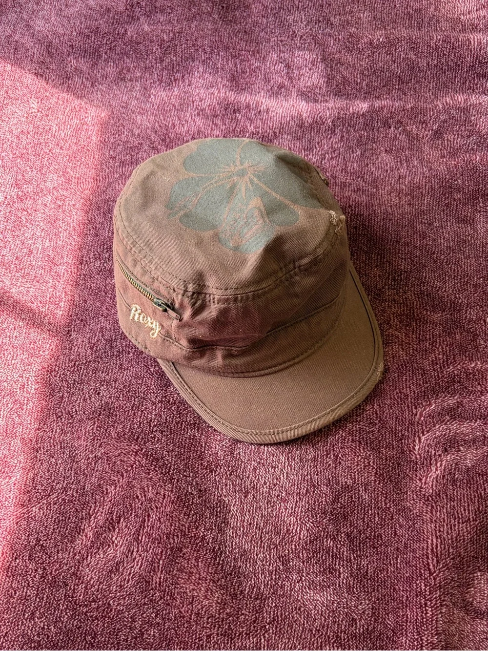 Kids Roxy Brown Floral Cadet Hat
